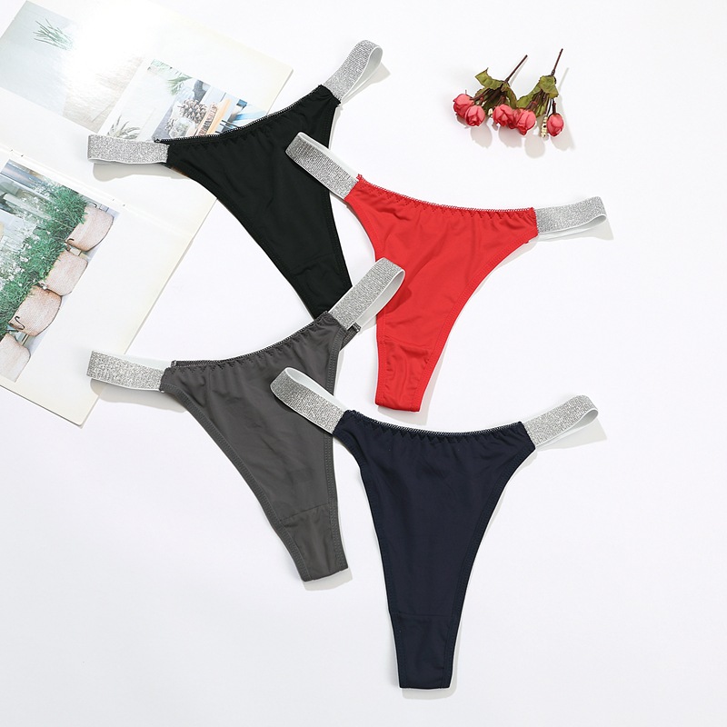 Color Block Low Waist Thong Panties display picture 13