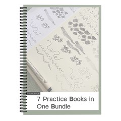 新款现货7 Practice Books in One Bundle 绘画技巧和练习本
