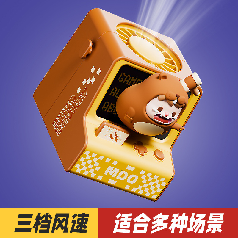 網紅復古潮玩掛脖無葉小風扇創意遊戲機學生便攜式靜音電風扇