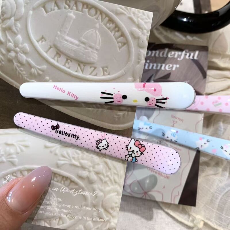 夏季新款猫咪粉色长条鸭嘴夹发夹日系甜美少女风鸭嘴夹发卡发饰夹|undefined