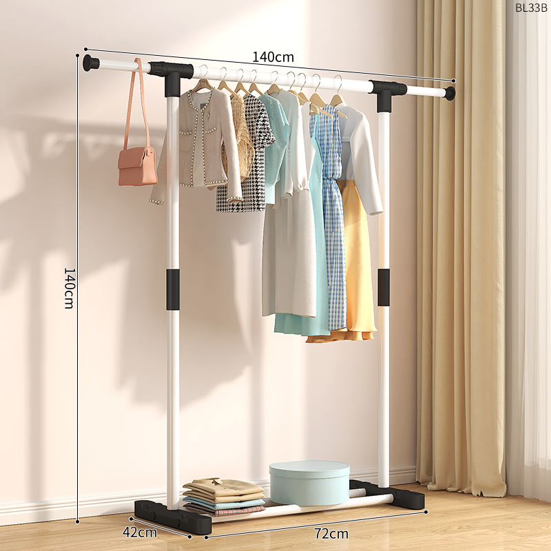 플라스틱 철 결합 BL33B-직선 다리 단일 극 텔레스코픽 140 흰색