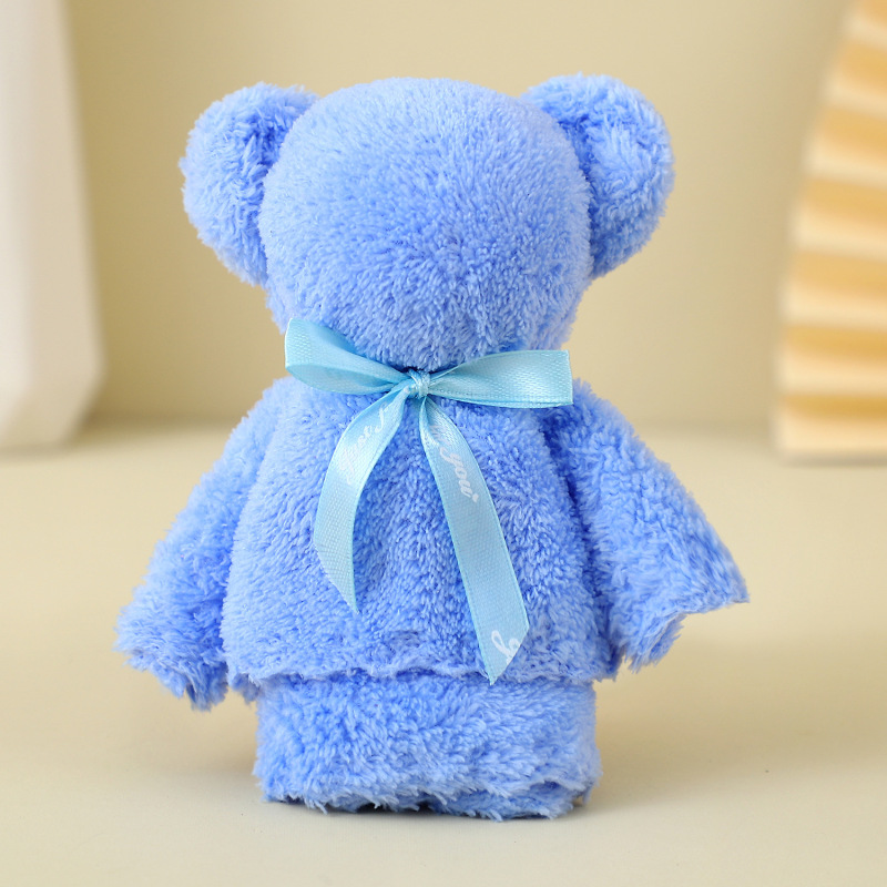 お土産コーラルベルベットクマタオルギフトスクエアタオル結婚式誕生日お返しギフトホリデーオープニングクリエイティブ吸水タオル|undefined