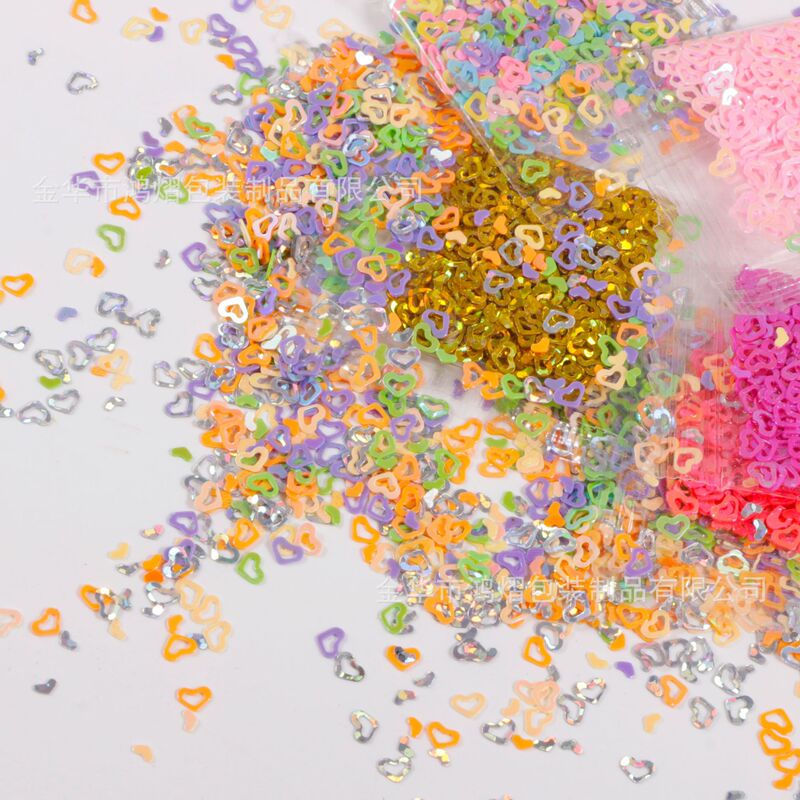 Direct source of supply: 1g pack of heart-shaped sequins for nail art decorations, DIY resin filler for slime Direct source of supply: 1g pack of heart-shaped sequins for nail art decorations, DIY resin filler for slime