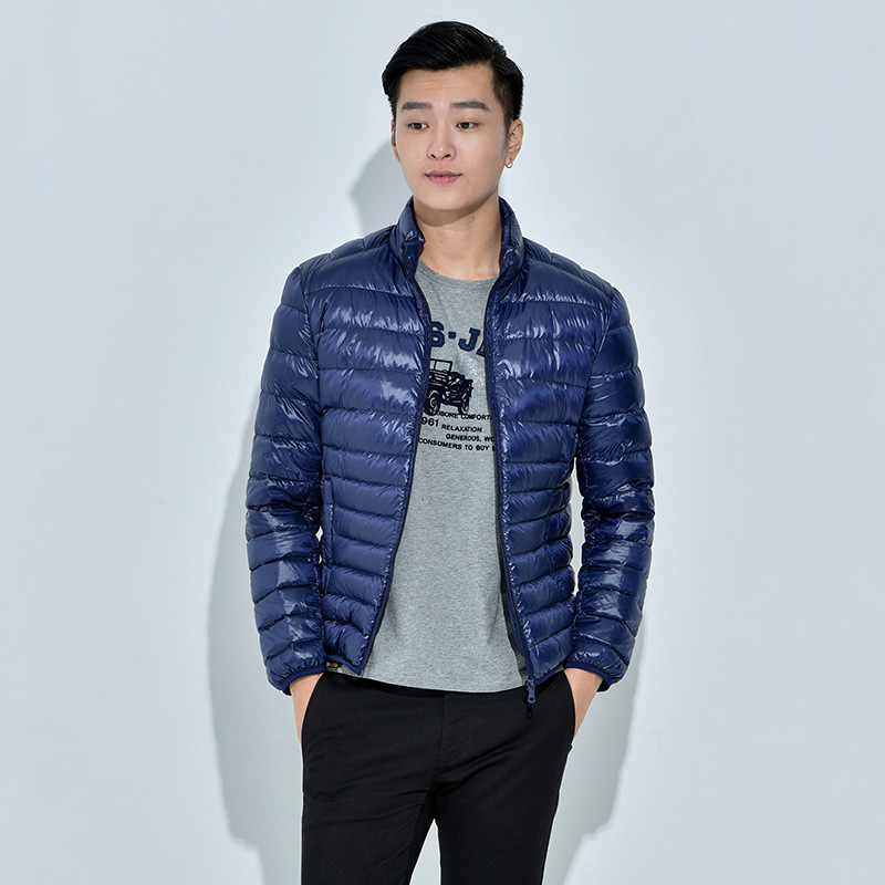 Cross-border Autumn and Winter New Men's Lightweight Down Jacket with Vertical Collar Large Size Youth Ultra-lightweight Portable Down Short Jacket
