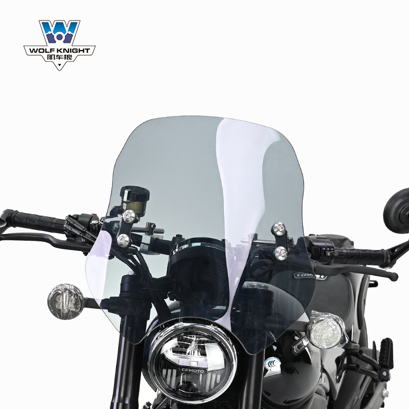 Tempered Glass, CF Moto Motorcycle front windshield - dark-gray-5mm-tempered-glass-40cm-high