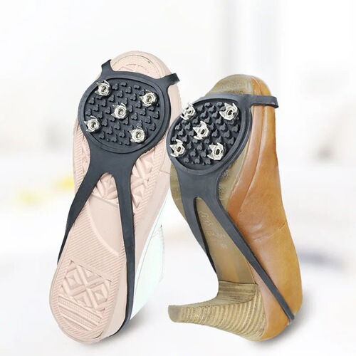 Five-tooth crampon anti-slip shoe cover outdoor ice and snow winter shoe spike sole artifact mountaineering snow claw for the elderly and children