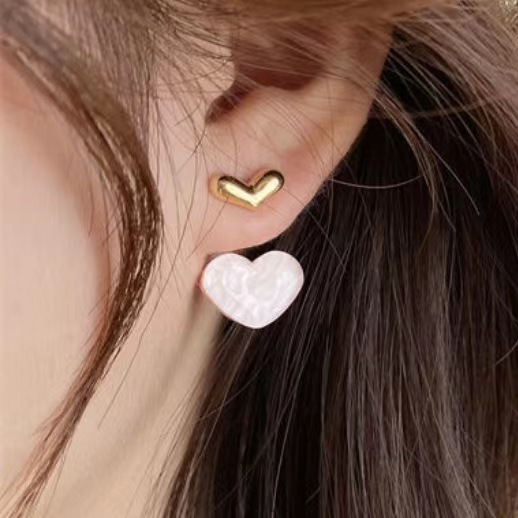Heart Shape Pattern Women's Gender 1 Pair Elegant Simple Style Streetwear Heart Shape Plating Alloy Shell Drop Earrings