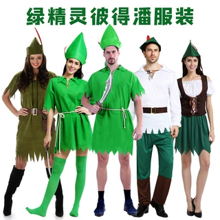 彼得潘服装圣帕特里克节精灵服装成人男女小飞侠罗宾汉化妆舞会装