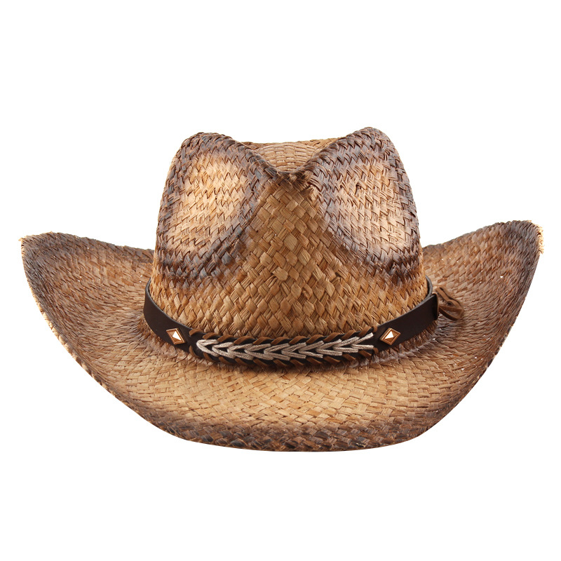 Amazon eBay transfronterizo europeo y americano sombrero de jazz occidental curling gran borde Lafite paja sombrero de fábrica al por mayor