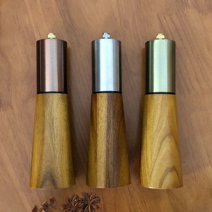Household Manual Grinder Pepper Sesame Pepper Sea Salt Artifact Acacia Wood Solid Wood Pepper Grinder Seasoning Tank