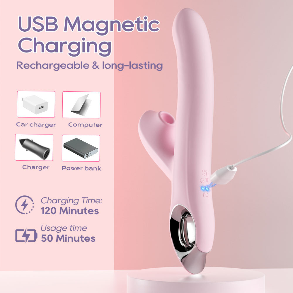 Vibrating Suction Dildo With Retractable Beads For Women_voghion.com