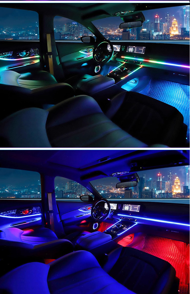 Universal Car Hidden Symphony No-Cut Wire App Dual-Control Interior Ambient Light Led Car Ambient Light