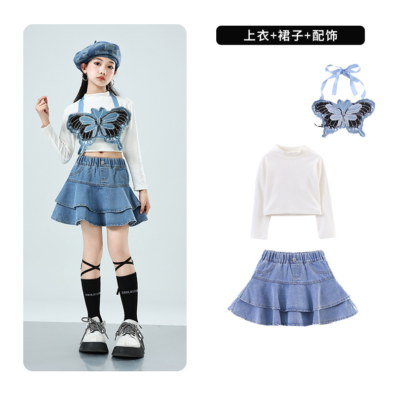 子供の街のダンスの公演服の男女の子供のカウボーイのスーツのジャズのダンスのhiphopの舞台のショーのファッションの服の長袖