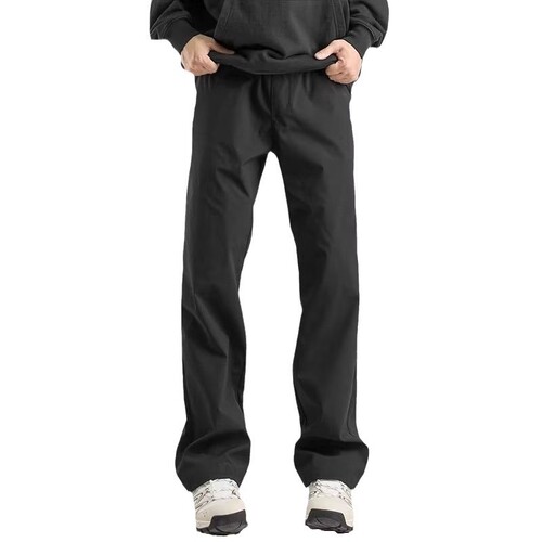 Men's Spring and Autumn Trend Loose Casual Straight Leg Pants Long Pants Sport Pants Black Versatile Waterproof Pants