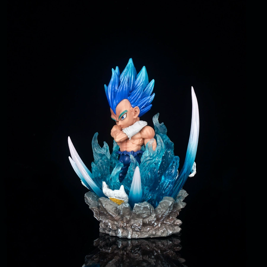 Роботизированная игрушка/фигурка Dragon Ball ручная портативная Сайян Гоку Какарот Супер Синий Бегита Свето-изданное Q-вариант коробка с куклой
