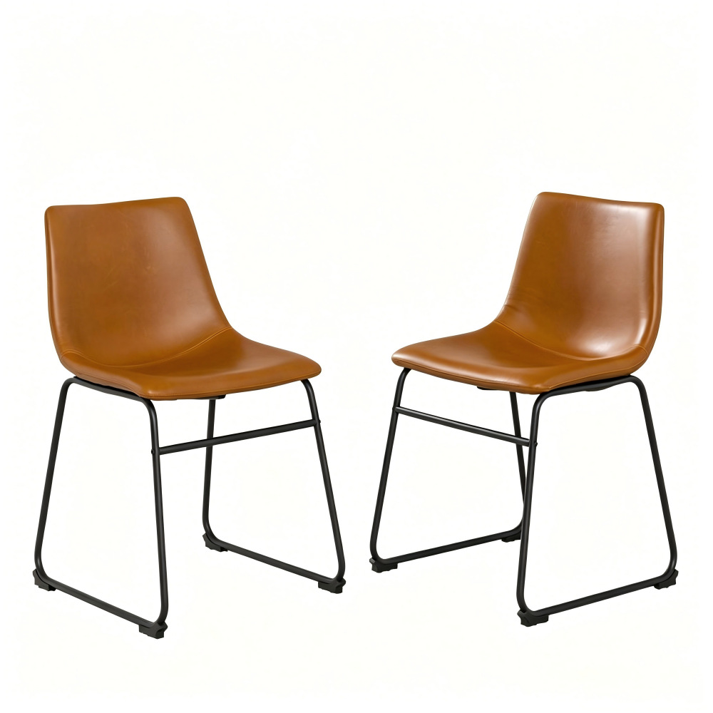 Silla de comedor Wayfair de lujo ligero de alto nivel de comercio exterior mesa de comedor silla de cuero pu italiana silla de restaurante respaldada