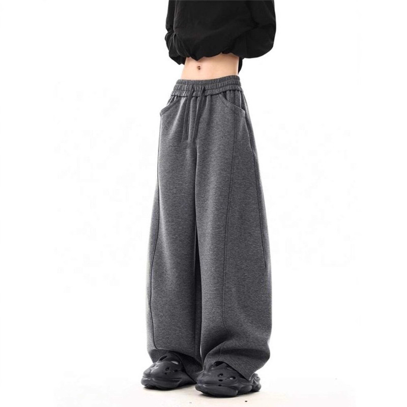 Heavyweight Old Money Style Dark Gray Scimitar Sweatpants Men's American High Street Relaxed Sports Long Pants Straight Loose Wide-Leg Pants Heavyweight Old Money Style Dark Gray Scimitar Sweatpants Men's American High Street Relaxed Sports Long Pants Straight Loose Wide-Leg Pants