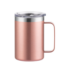 New style export 16OZ mug heat transfer handle cup stainless steel thermos office transparent cover coffee cup 