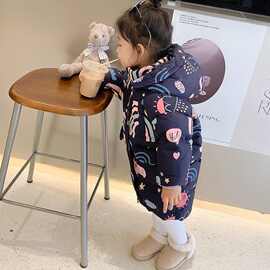 女童羽绒服中长款2025冬装新款宝宝儿童加厚白鸭绒羽绒服洋气外套