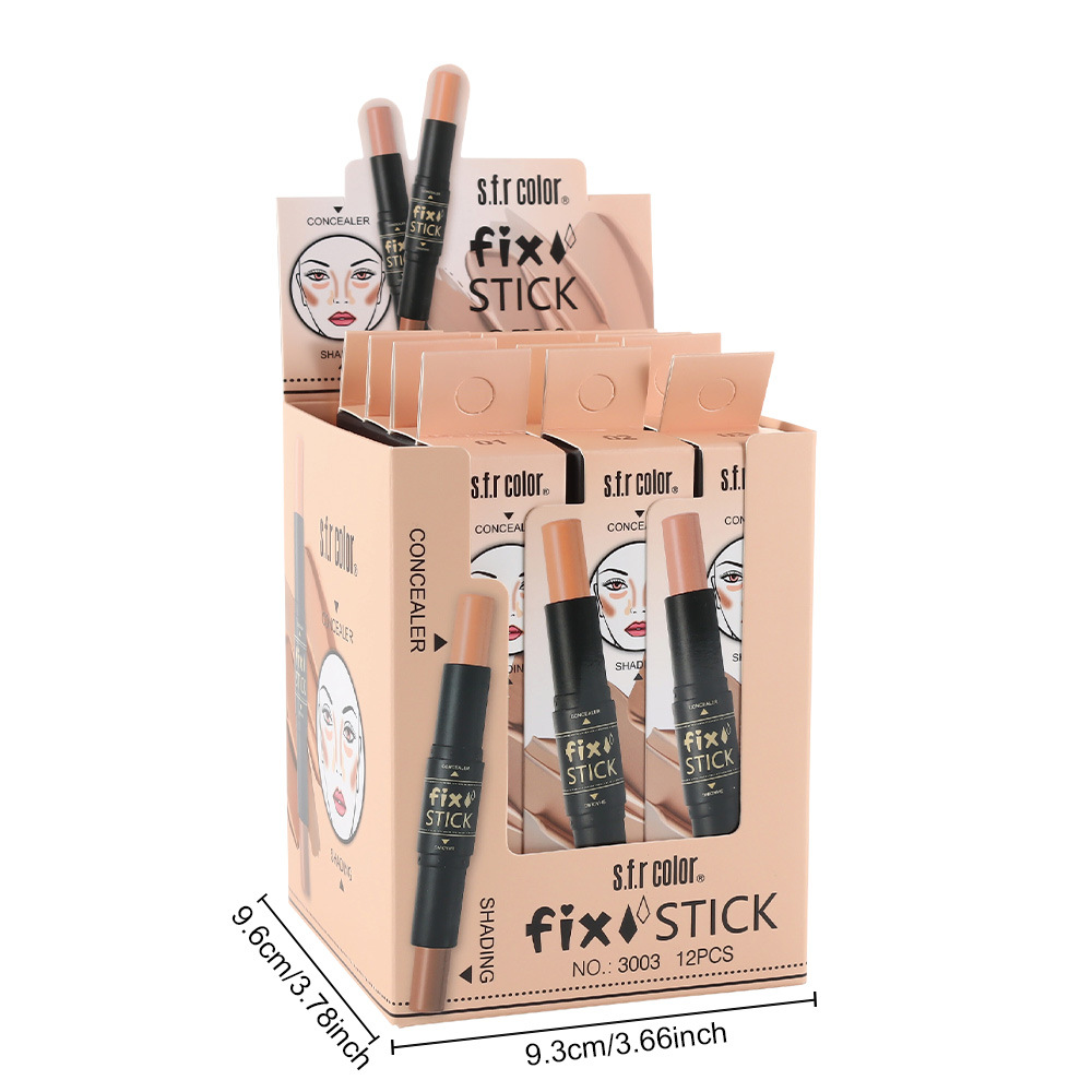 s.f.r color comercio exterior color maquillaje al por mayor impermeable natural estereoscópico mantenimiento de maquillaje doble cabeza reparar barras de blanqueo