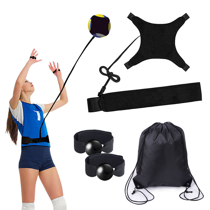 Cross-Border Volleyball Elastic Rebound Rope Practice Training Belt with Label, Original Equipment for In-Place Practice, Ball Carrying Bag