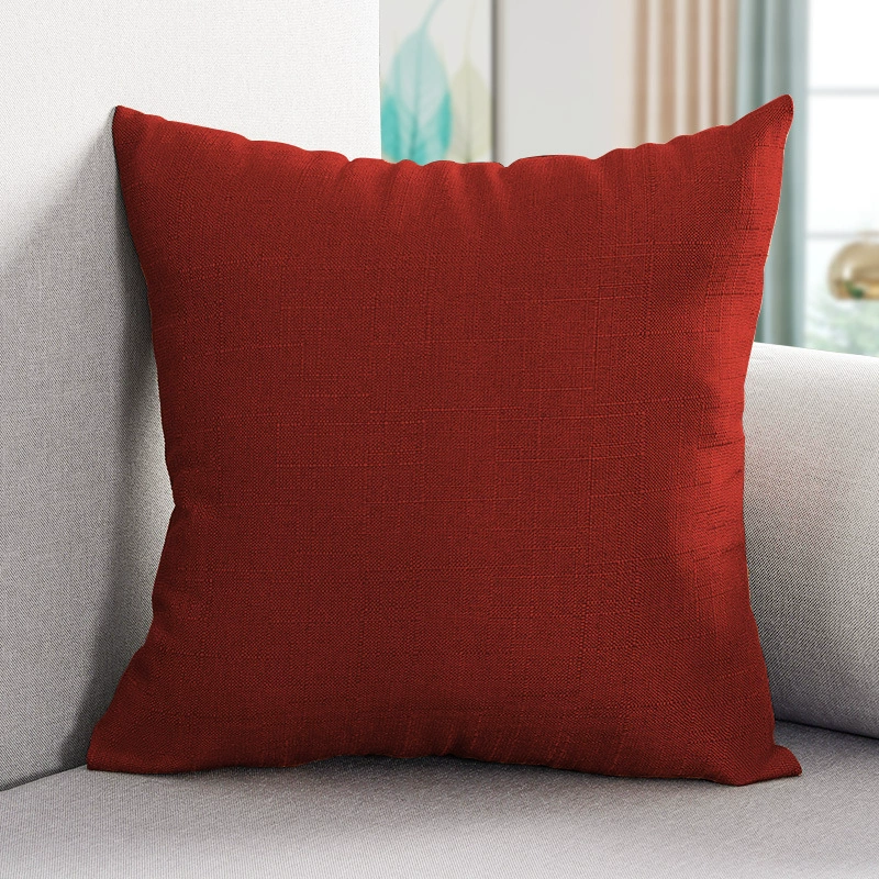 Pillow, big square sofa, cotton and linen, increased thickness