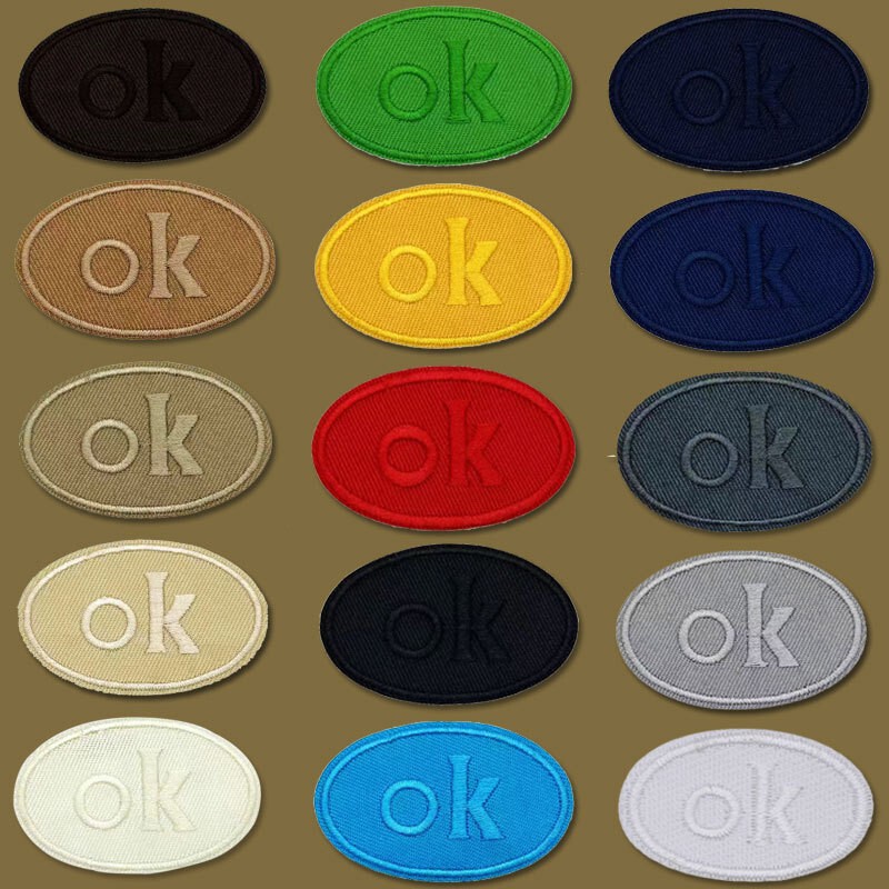 Small OK cloth stickers clothing down jacket hole patch small size hole patch applique embroidery stickers decorative embroidery stickers wholesale