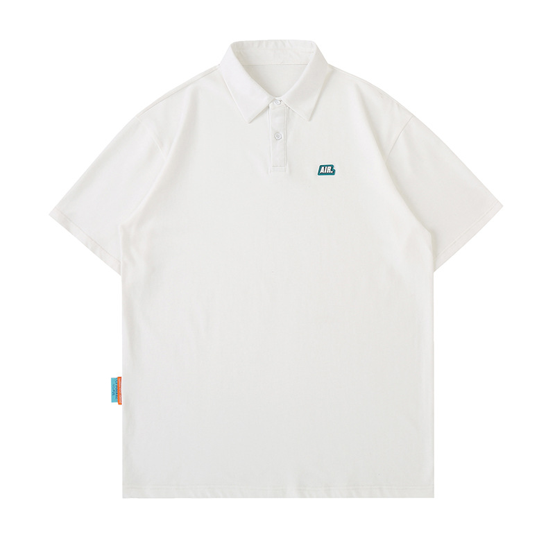 Camiseta Polo para Hombre Estilo Coreano y Japonés, Verano 2025, Nueva, Simple, Versátil, Holgada, de Manga Corta, 100% Algodón