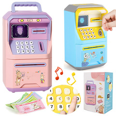 Cross-border children's cartoon music password saving machine, storage money box can automatically roll money ATM only for deposit, toy