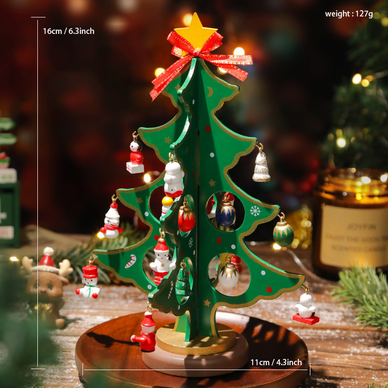 Escritorio árbol de Navidad de madera hogar mini árbol de Navidad decoración regalo pequeño decoración de Navidad nuevo transfronterizo