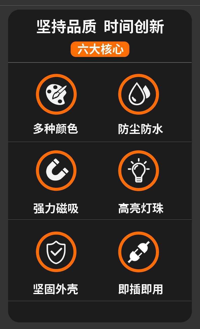 Car LED strobe light 12v/24v roof warning light rescue strong magnet ultra-bright engineering tow truck rescue trailer