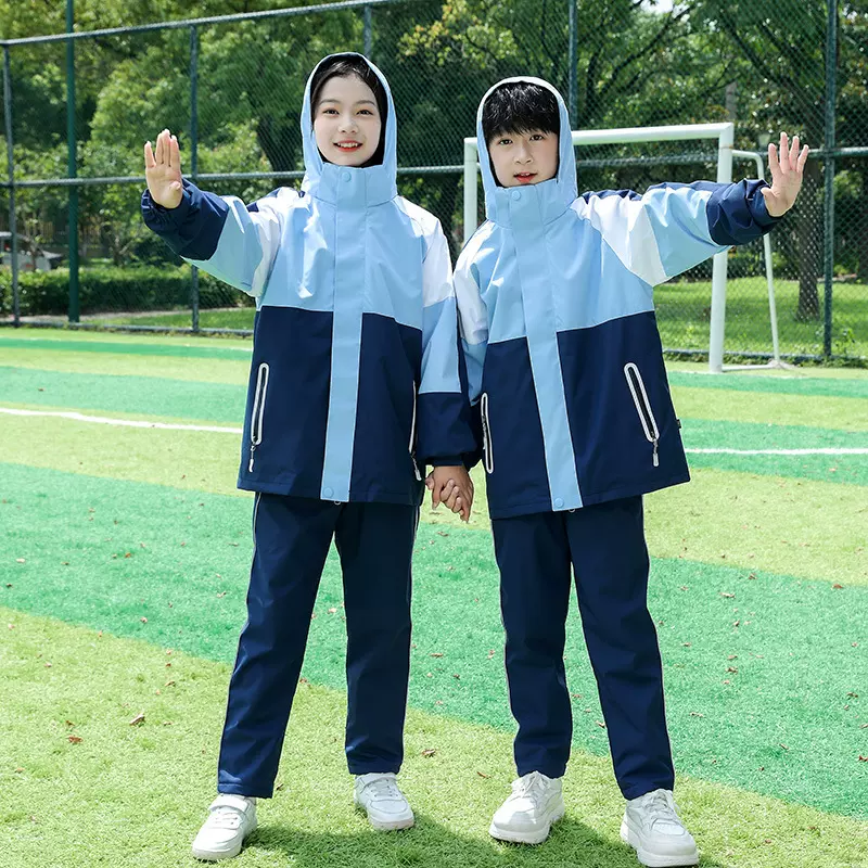 冬季冲锋衣春秋季中学生班服夏季短袖高中生运动服初中生校服套装