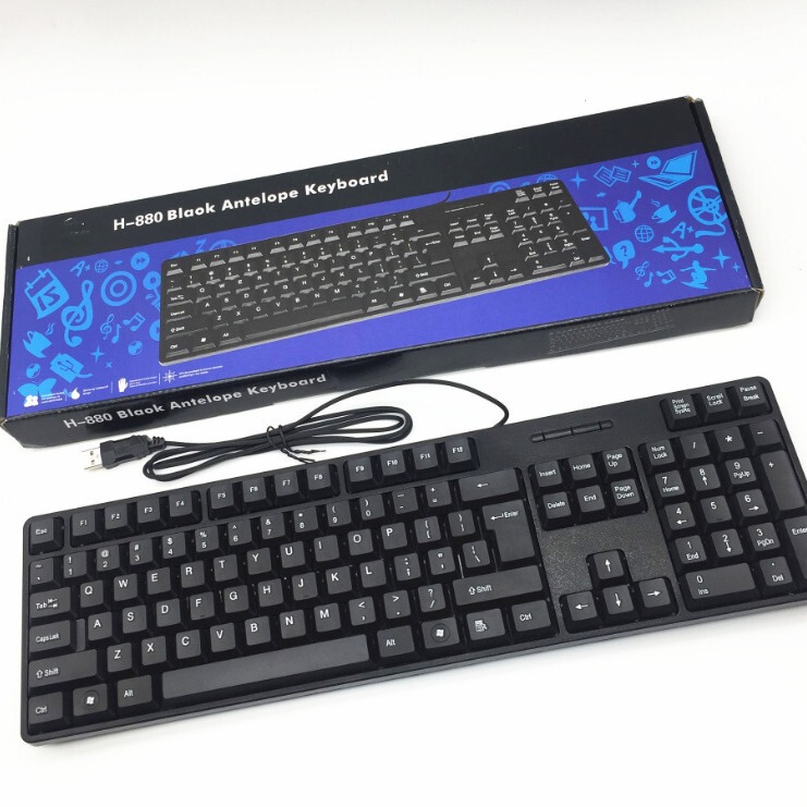 Manufacturer Wholesale H880 Wired Keyboard French Russian Arabic Office Business Computer Unisex Keyboard