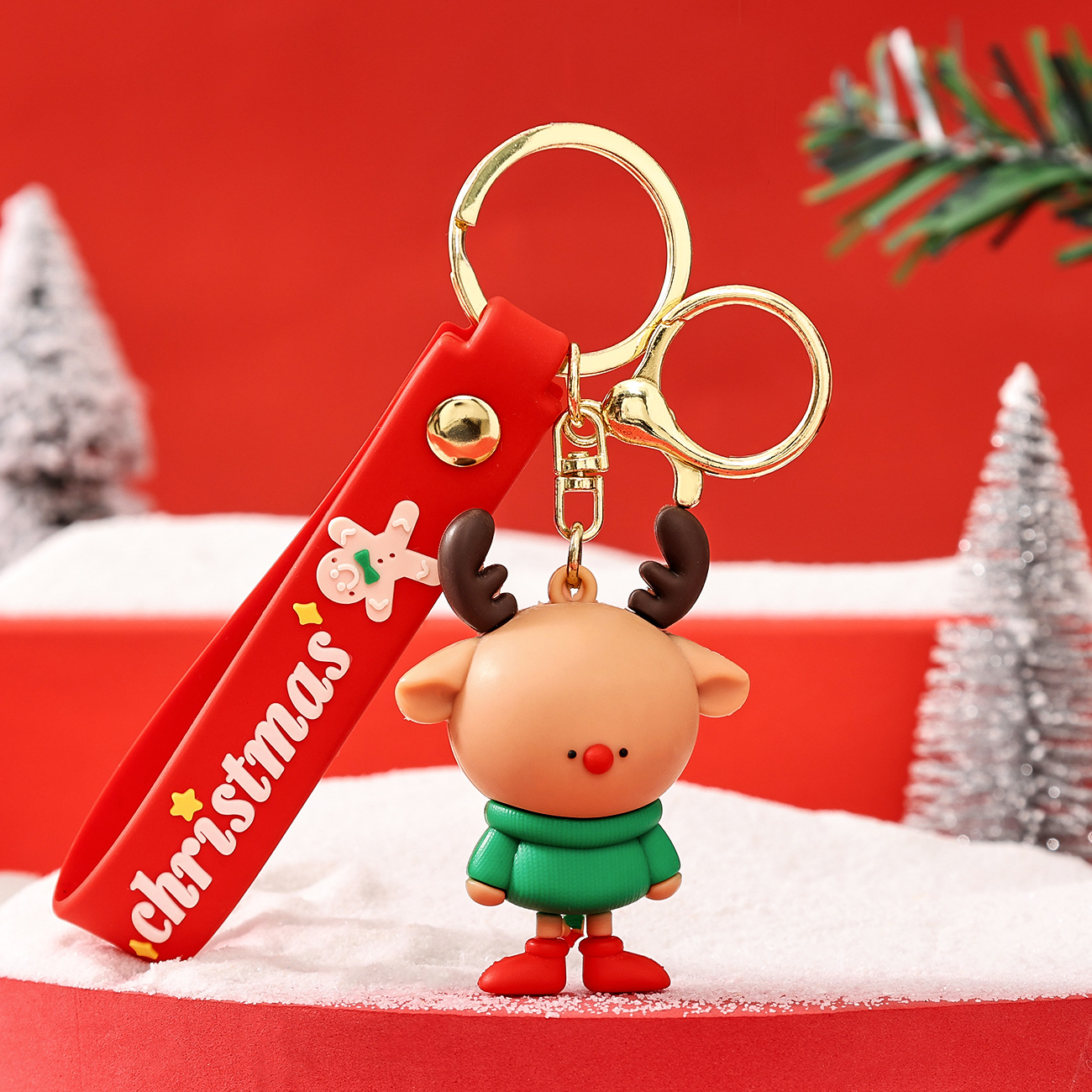 Nueva lindo Navidad muñeco de nieve llavero dibujos animados coche colgante mochila adorno pequeño regalo al por mayor