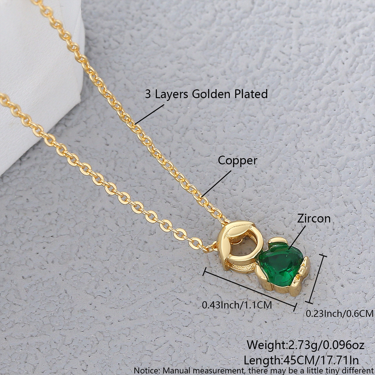 Schutz-amulett Kette Mit Buntem Zirkonia Für Kinder_voghion.com