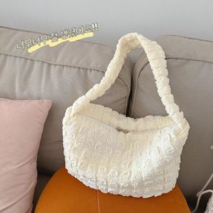Factory Customized Bubble Cloud Pleated Single Shoulder Armpit Bag New Niche Design Simple and Versatile Satchel Small Square Bag
