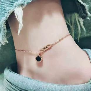European and American Cross-Border Popular Jewelry 2025 New Titanium Steel Anklet That Does Not Need to Be Removed When Bathing 18K Gold Non-Fading Anklet