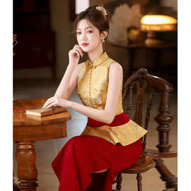 敬酒服新娘旗袍新中式订婚礼服结婚日常可穿高级感晨袍女绝美小众