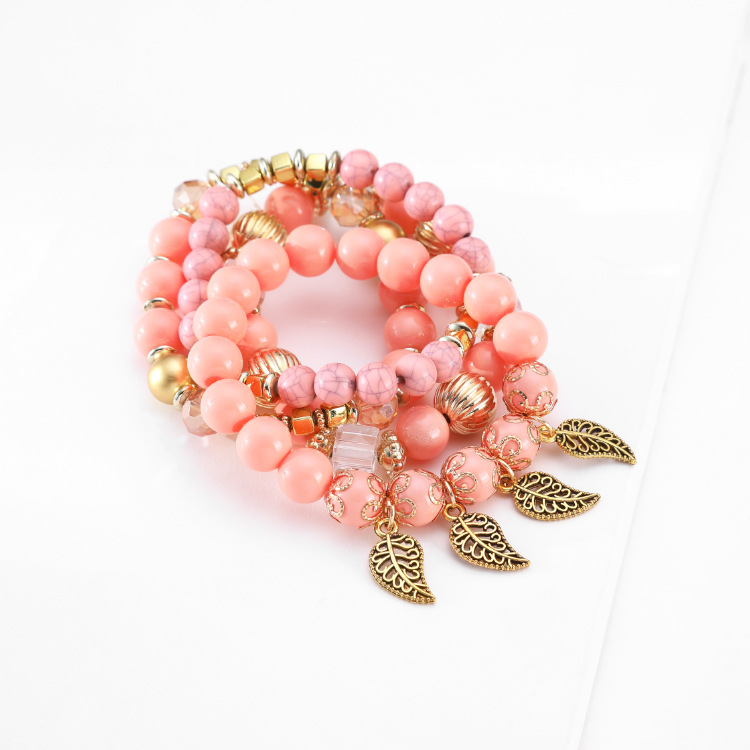 Bohemian Beaded Leaf Bracelet display picture 5