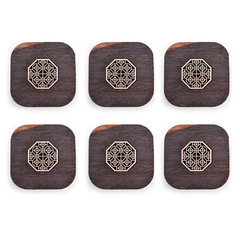 黑檀木八角窗花杯墊 茶杯托 茶杯墊 茶盞托功夫茶具杯托批發