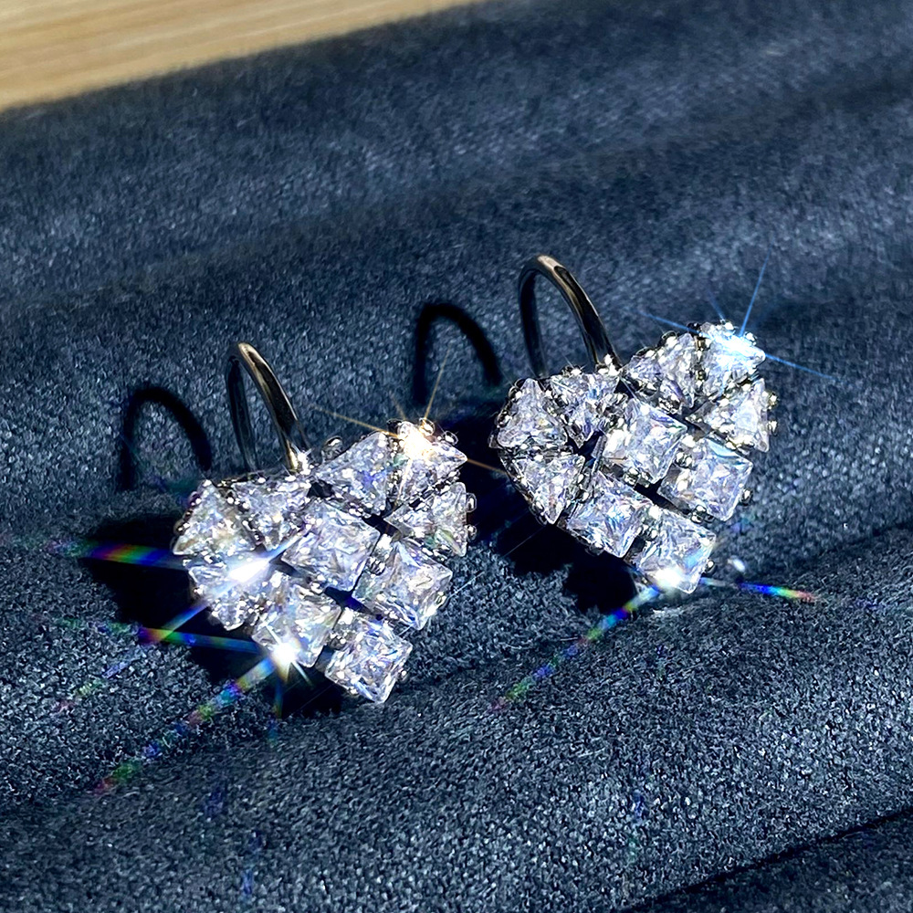 8g Weight 304 Stainless Steel Ear Needle Material Zircon Inlay Material Earrings Classification 1 Pair Quantity Holiday, Daily Occasion Copper Material Heart Shape Pattern All Seasons Season Women's Gender Modern Style Style 1 Pair Modern Style Heart Shape Copper Zircon Earrings 3