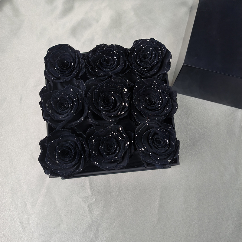 Regalos de día de San Valentín, rosas estrelladas, regalos de cumpleaños para una novia, adornos de caja de flores, flores eternas, cubos de abrazo