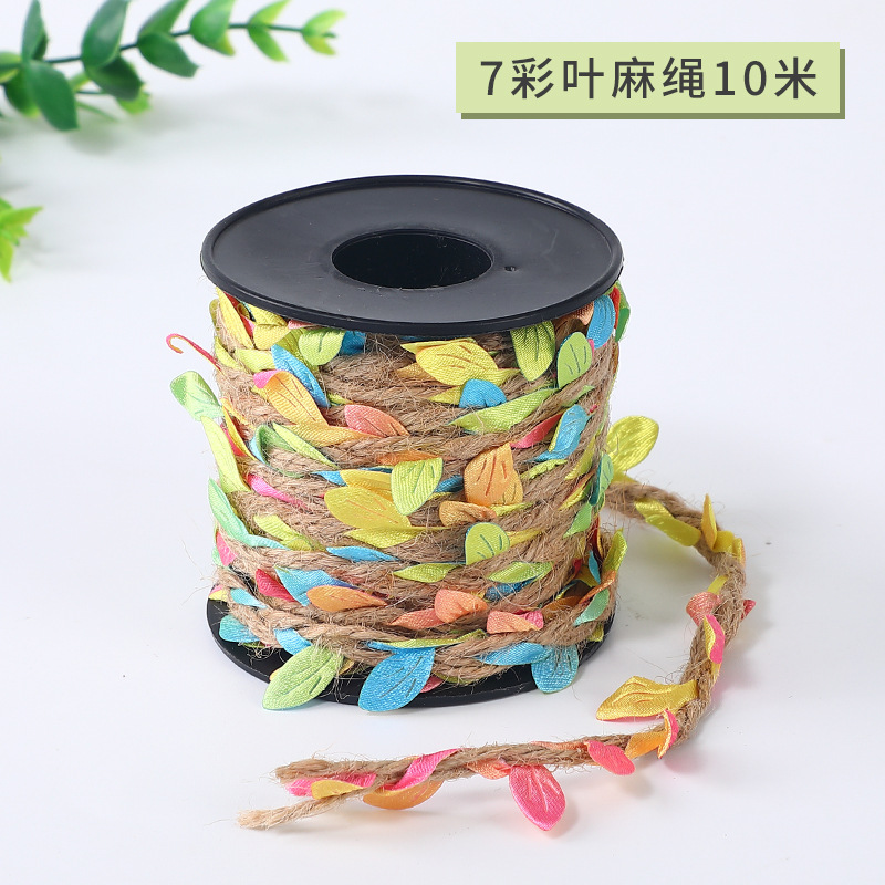 Mori adornos colorido cuerda de cáñamo hecho a mano material de bricolaje deja cuerda de ratán pared decorativa tejida a mano creativa