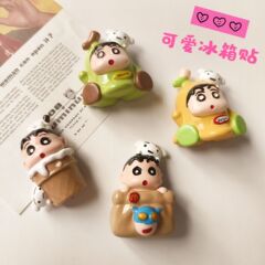 かわいい漫画のバナナのしんちゃんの白いスーパーマンは冷蔵庫を飾って磁気を貼って趣味の手仕事のお土産の磁気を貼って貼ります。