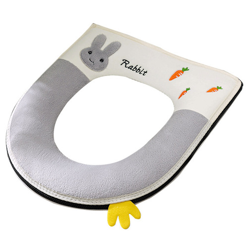 Home Assistant Toilet Seat Cover Wholesale Household Toilet Bowl Ring Cover Winter Thick Waterproof Four Seasons Universal Zipper Model