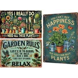 Garden Signs Vintage Metal Sign, Retro Garden Signs for Outs