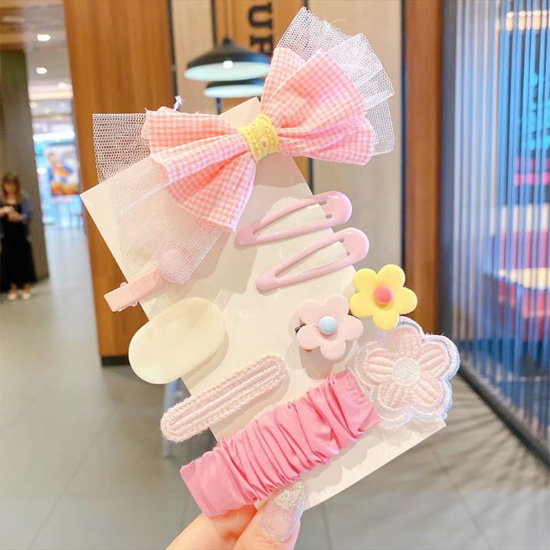 45g Weight Headwear Classification Women'S Gender Cartoon Style Style Pink, Green, Blue, Yellow Color Children's Bow Flower Hairpin Sets Wholesale Nihaojewelry 7