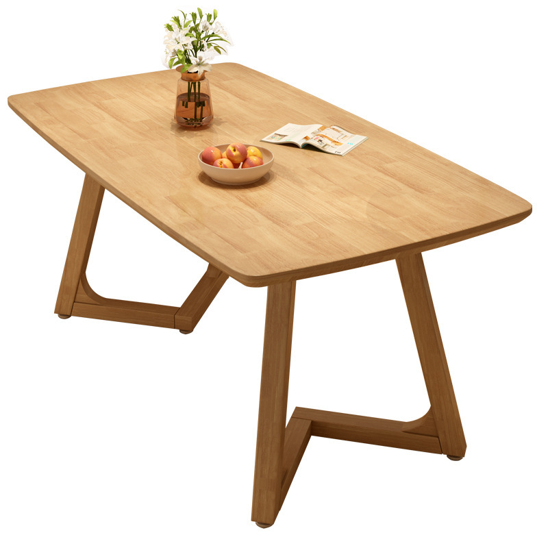Mesa de comedor de madera maciza nórdica moderna mesa de comedor rectangular económica simple y combinación de sillas pequeño apartamento sala de estar mesa de comedor en casa