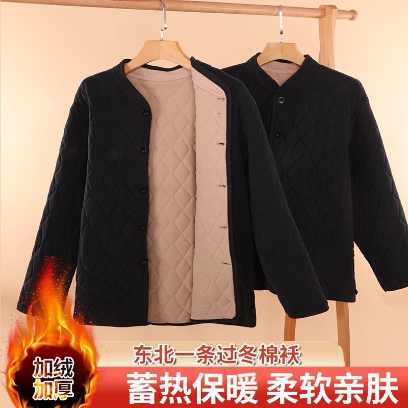 德绒男士加厚棉袄冬季中老年驼绒宽松棉衣爸爸外套保暖抗寒棉服