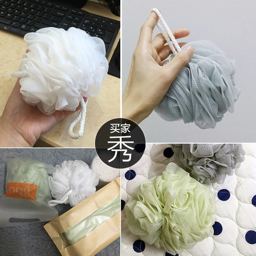 Large bath ball, bath towel, bath flower, bath ball, children's baby back rub, bath flower color sponge, soft 60g